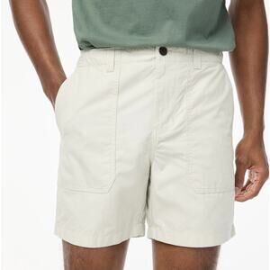 J.Crew 7" Ripstop Utility Short Men 32 Stone Gray Zip Fly Lightweight Breathable